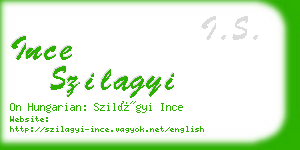 ince szilagyi business card